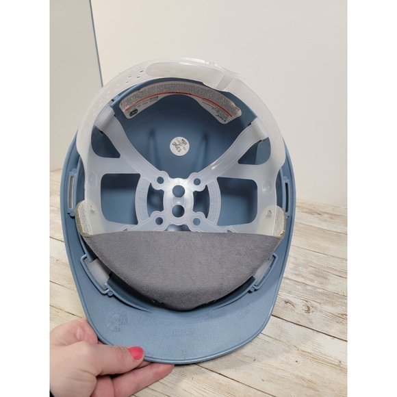 Vintage Hard Hat Hoover Dam Hard Hat Tour Size Medium V-gard Blue - Picture 7 of 16